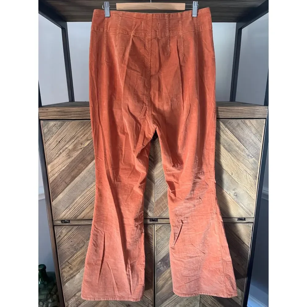 Free People We The Free Jayde Corduroy High Rise Flare Pants 32